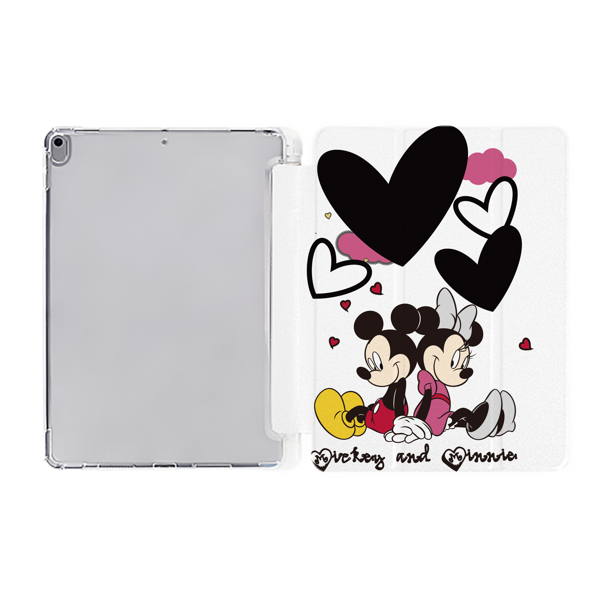 （画像用） ミッキーマウス Mickey Mouse IPad ケース ペン収納付き 三つ折りスタンド PUレザー×シリコン 対応機種9.5/10.5/10.9インチ